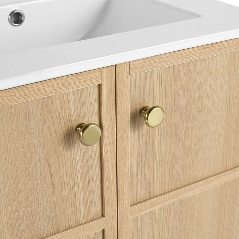 Bathroom Vanity 24" In Oak Plywood - And Beautiful For Your With Soft Closing Function, 23"