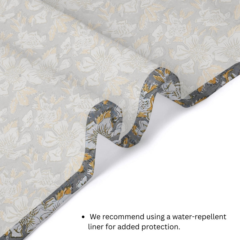 Rideau de douche Botanical Block Fait à la main par | Décoration de salle de bain calme, feuille de papaye, gris