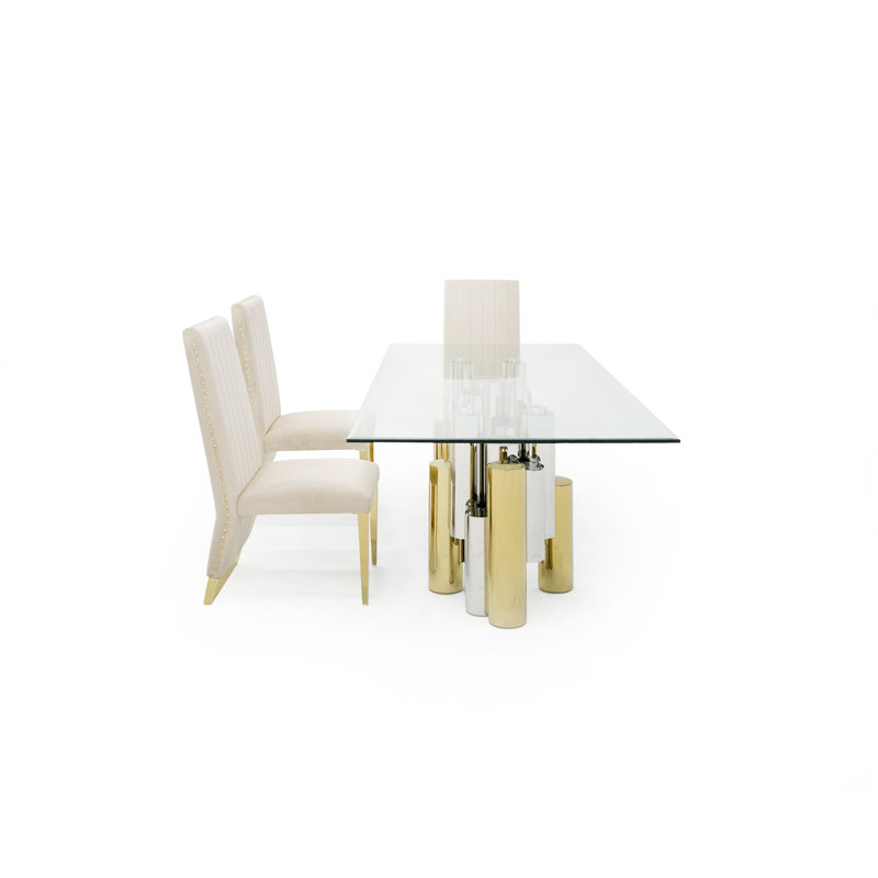 Rovala Velvet Side Chair, Beige
