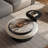 Rotatable Solid Wood Coffee Table With Microcrystalline Stone Countertop