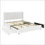 Grand lit plateforme tapissier ivoire