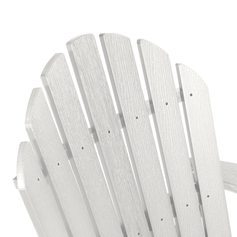 Anette Plastic Folding and Reclining Adirondack Chair, White