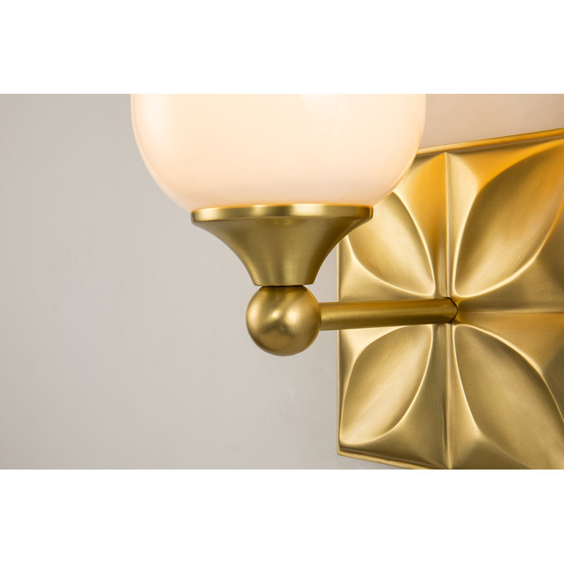 Epsilon Modern 1 Light Wall Sconce, Gold, Opal Glass
