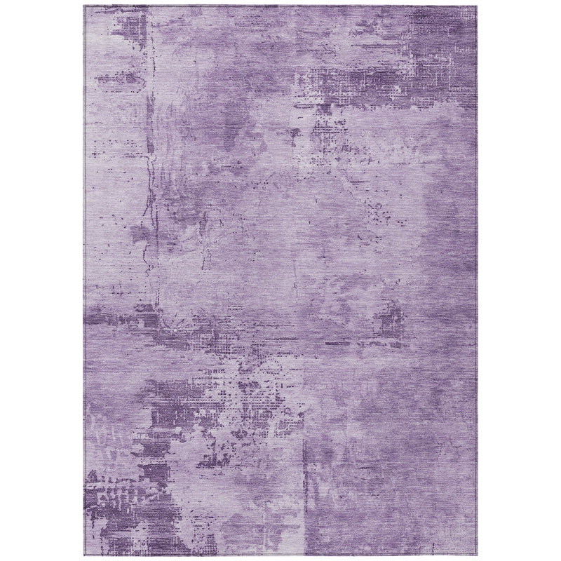 Cassiva Purple Washable Indoor-Outdoor Rug - , 2'6" x 3'10"