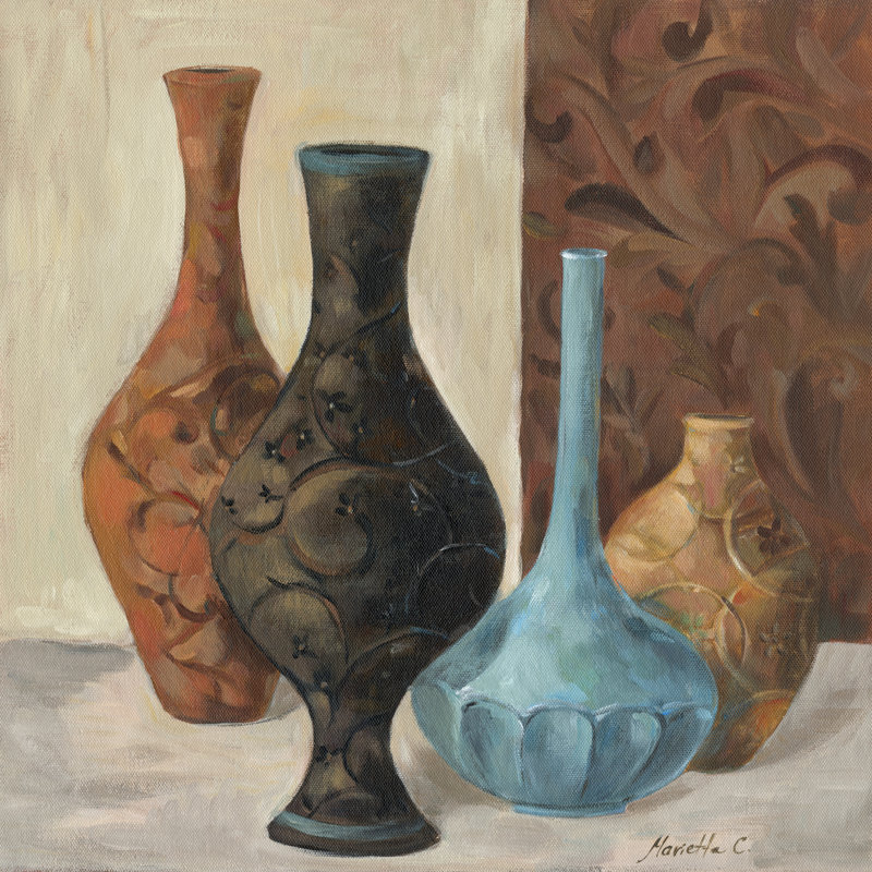 Spa Vases II by Marietta Cohen - Wrapped Canvas Art Prints, 76cm H x 76cm W x 3.8cm D