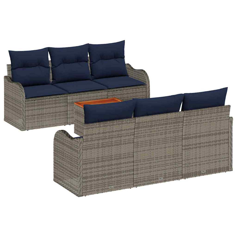 Ensemble de canapé de jardin avec coussin 7 pièces vidaXL