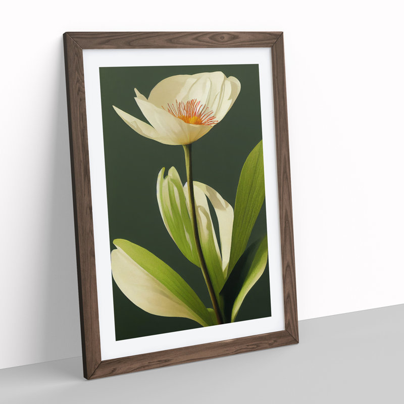 A Seductive Flower - Single Picture Frame Print, 34cm H x 25cm W x 2cm D, Walnut