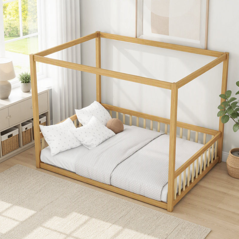 Four Poster Bed, Naturel