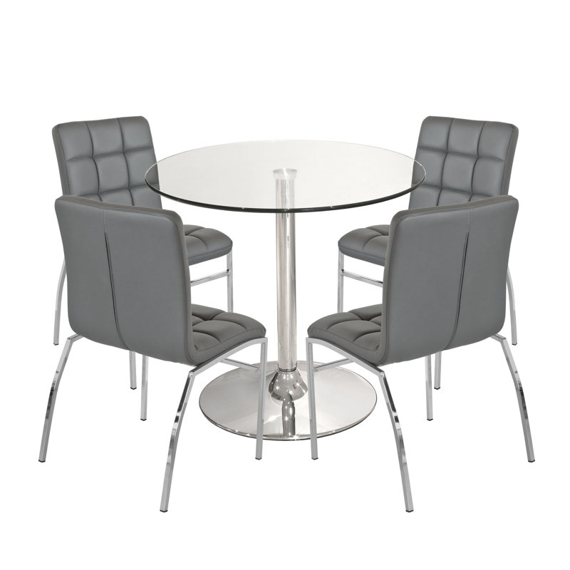 Showalter Glass Dining Set, Grey