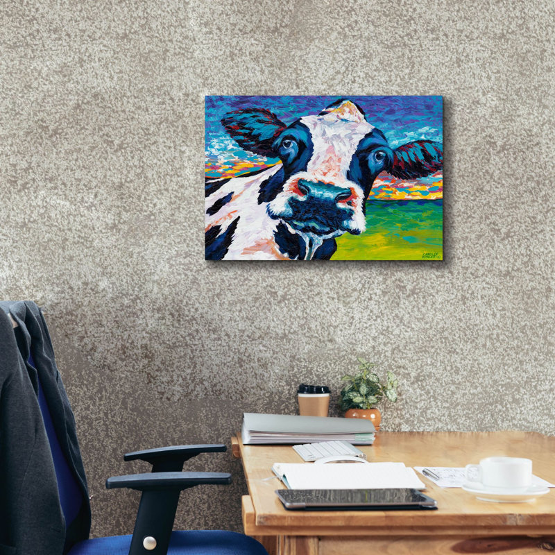 «Pasture Cow 1» par Carolee Vitaletti, art mural sur toile, H 18 po x l 26 po x P 0,75 po
