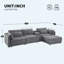 Canapé modulaire modulaire avec console de rangement et repose-pieds mobile-466654355