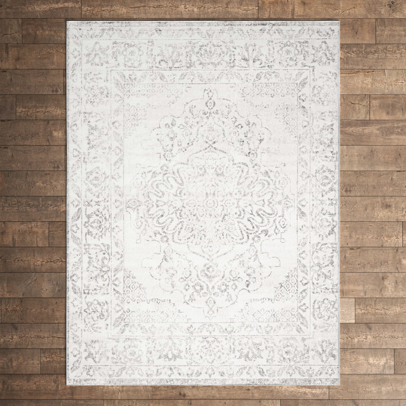 Tapis oriental ivoire / gris Ariella, Rectangle 9 pi x 12 pi