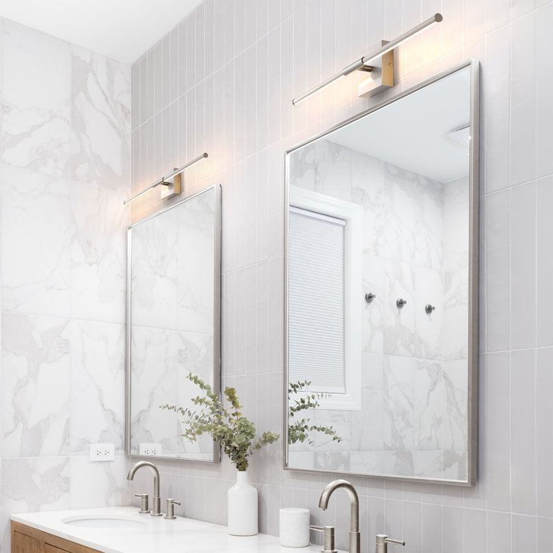 Gallatin 1 - Light LED Dimmable Armed Sconce, White, 4.25" H x 27.5" W x 3" D