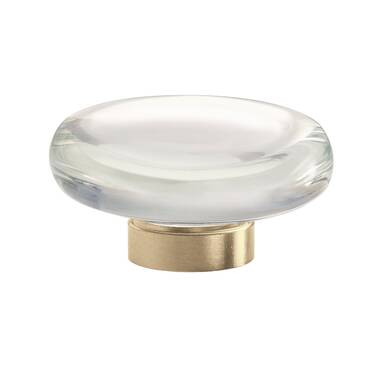 Emtek Grayson Crystal Satin Brass Cabinet Hardware Knob 1-3/4 Diameter