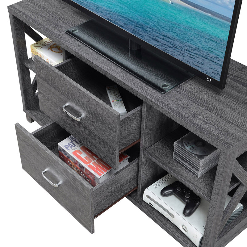 Meuble télé pour téléviseur de 50 po ou moins Remziye, Gris patiné