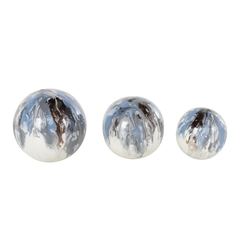 Wrought Studio™ Metal Swirl Abstract Orbs & Vase Filler With Brown And Cream Accents