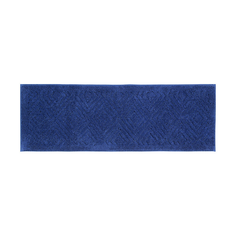 Tapis de salle de bain en polyester de luxe Krikorian, Bleu, Tapis de couloir 18 po x 54 po