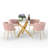 Ayron Round Restaurant Dining Set, Clear Dining Table with Cross Legs with Velvet Dininig Chair for Small Space and Dining Room-10903542-10756492-10756493