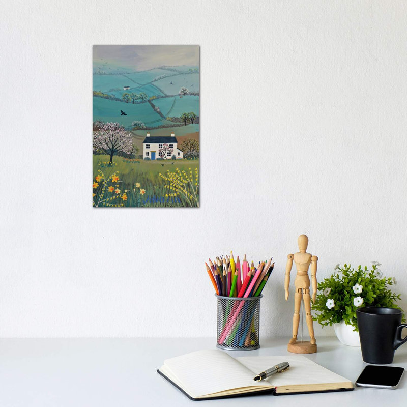 «Across Spring Hills» par Jo Grundy, reproduction d'art sur toile tendue, H 12 po x l 8 po x P 0,75 po, Toile tendue