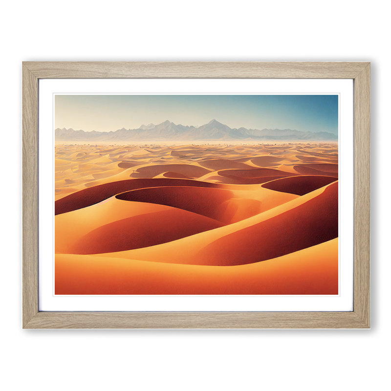 Beguiling Desert - Single Picture Frame Print, 46cm H x 64cm W x 2cm D, Oak Frame