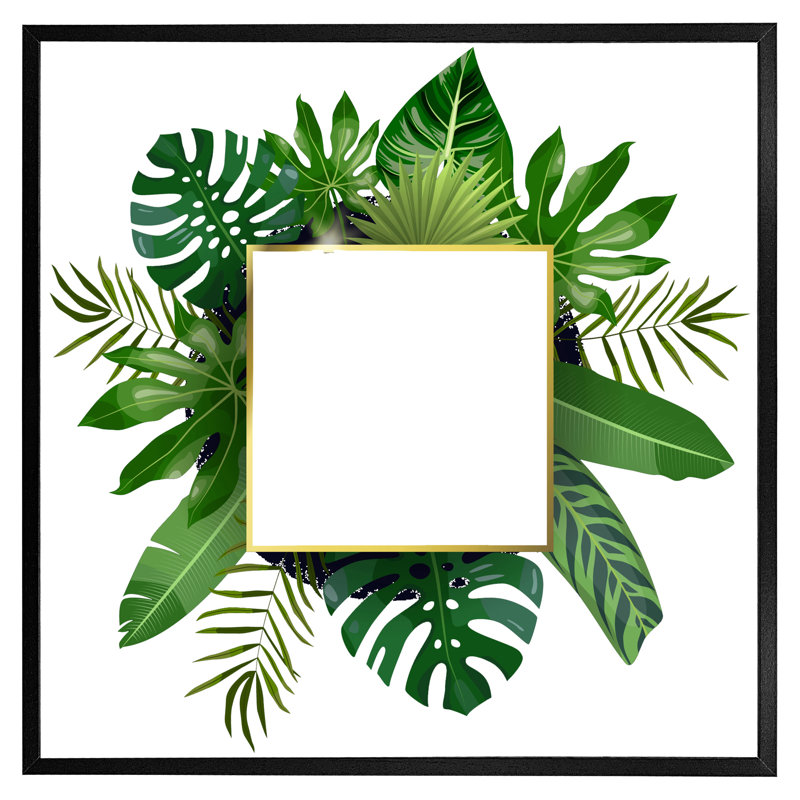 Aba Botanical Frame 1 Piece Single Picture Frame Wall Art, 31cm H x 31cm W x 4cm D, Black Framed