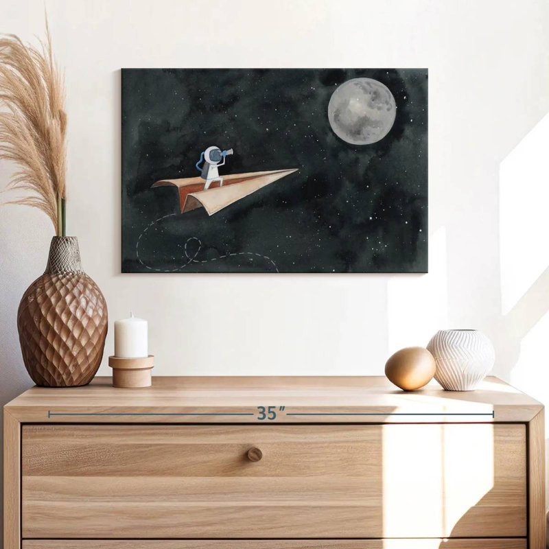 Avion en papier jusqu'à la lune, H 16 po x l 24 po