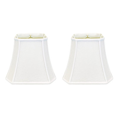 Royal Designs, Inc. BSO-705-16LNWH-2 Abat-jour de base en forme de cloche de coin carrée, 9 x 16 x 13, blanc lin, paquet de 2