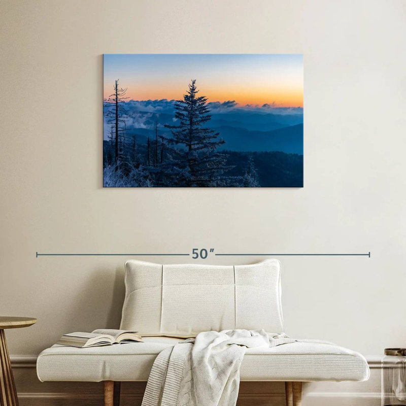 Alvord Snowy Mountain Trees, 24'' H x 36'' W