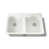 Hartland 33" L x 22" W x 9-5/8" Double Basin Drop-In Kitchen Sink