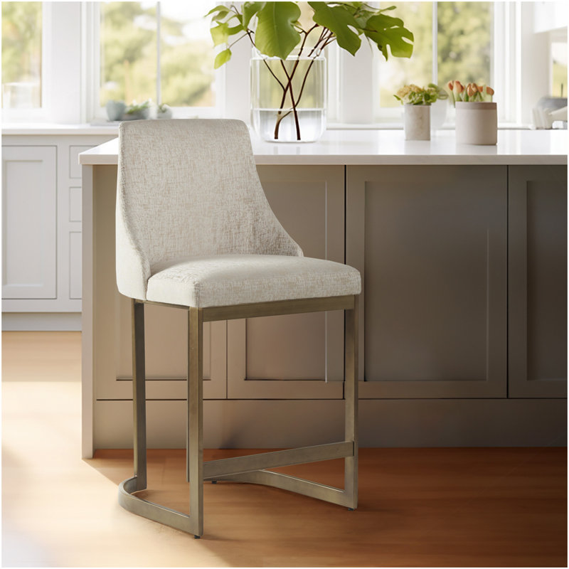 Tabouret de comptoir rembourré H 26 po avec base en métal