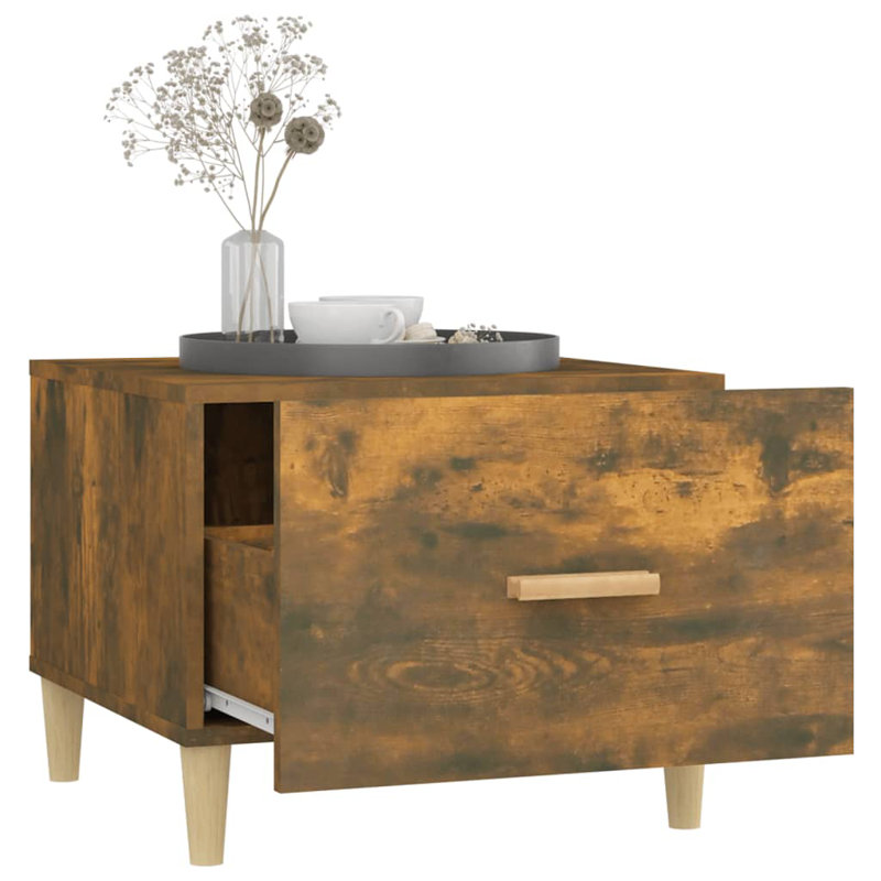 Liverpool Four Leg Coffee Table with Storage, Smoked Oak