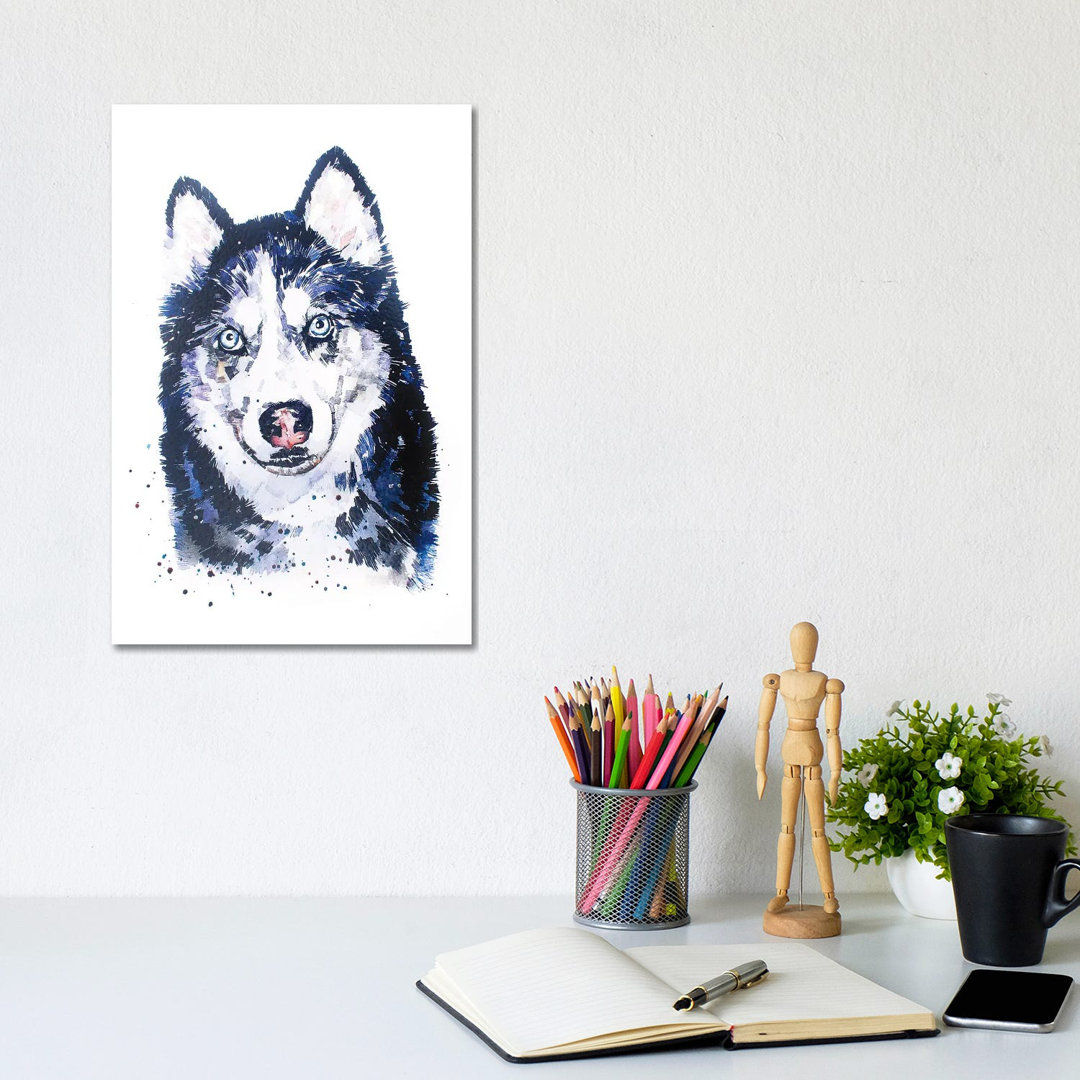 Siberian Husky by EdsWatercolours - Wrapped Canvas Gallery-Wrapped Canvas Giclée