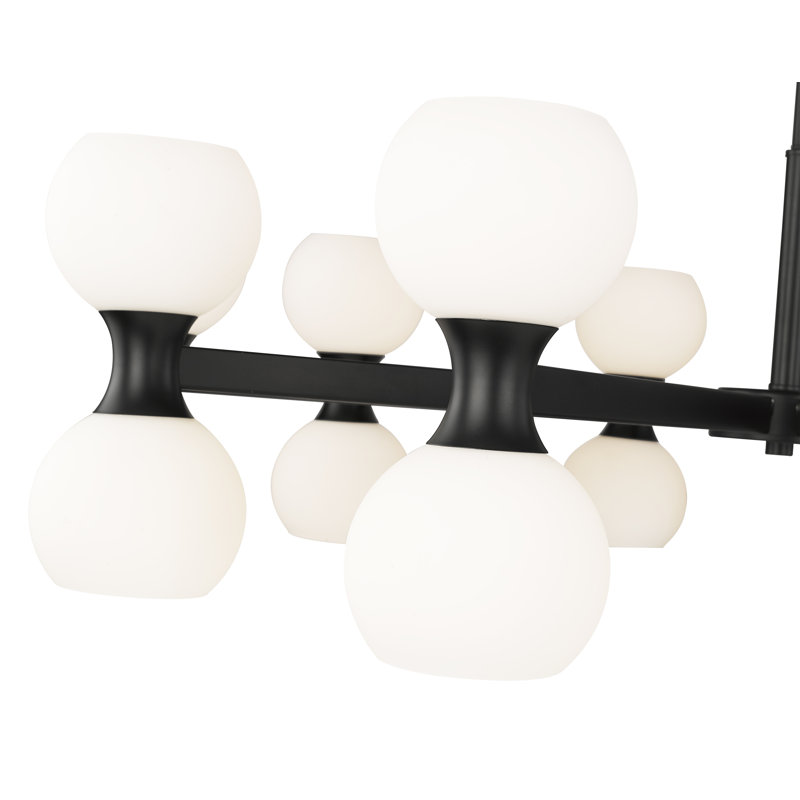 Lustre spoutnik 20 lumières à intensité variable, Noir mat