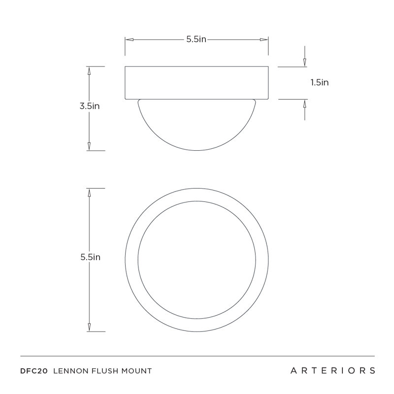 Lennon 1 - Light LED Flush Mount, Antique Brass