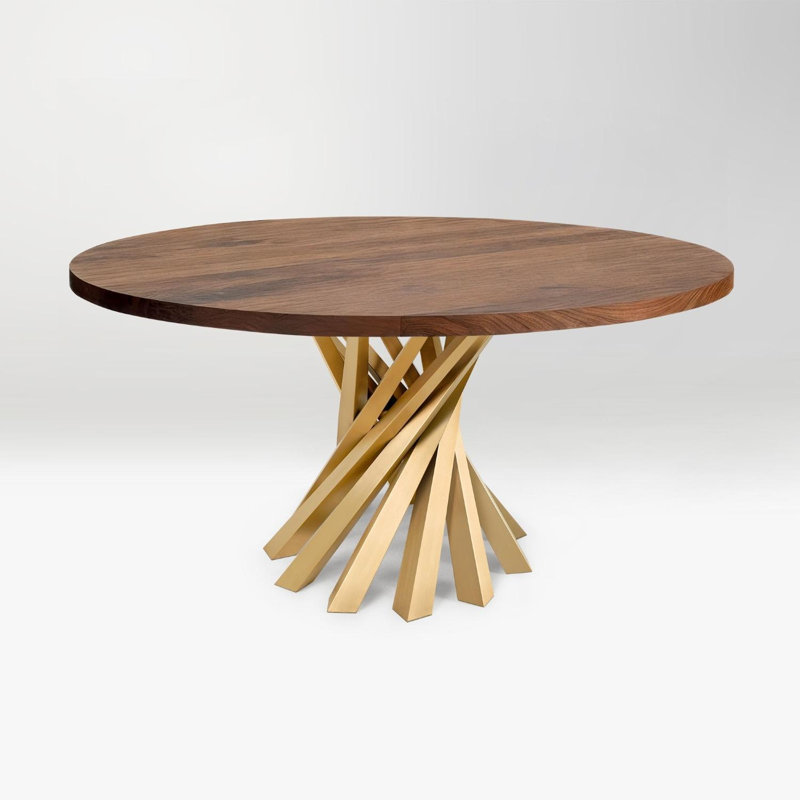Filar Gold Metal Dining Table Base, 28"H x 25"L x 25"W