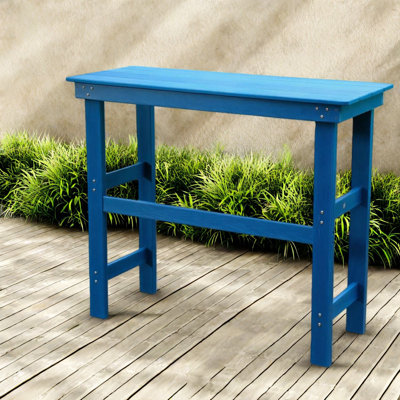 Table de patio en PEHD durable, bleu marine, style bar/salle à manger d'extérieur moderne pour jardins