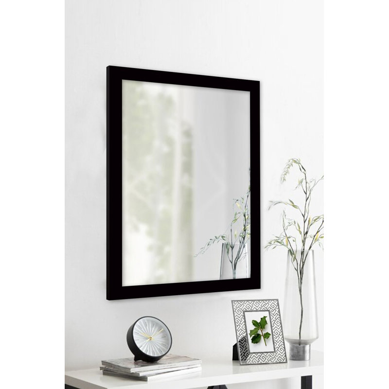 Miroir décoratif moderne, noir, 15,7 po x 21,7 po | Cadre 100% plastique, épaisseur: 1,2 po | Élégant et élégant