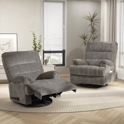 Marinke Upholstered Manual Swivel Standard Recliner (Set of 2)