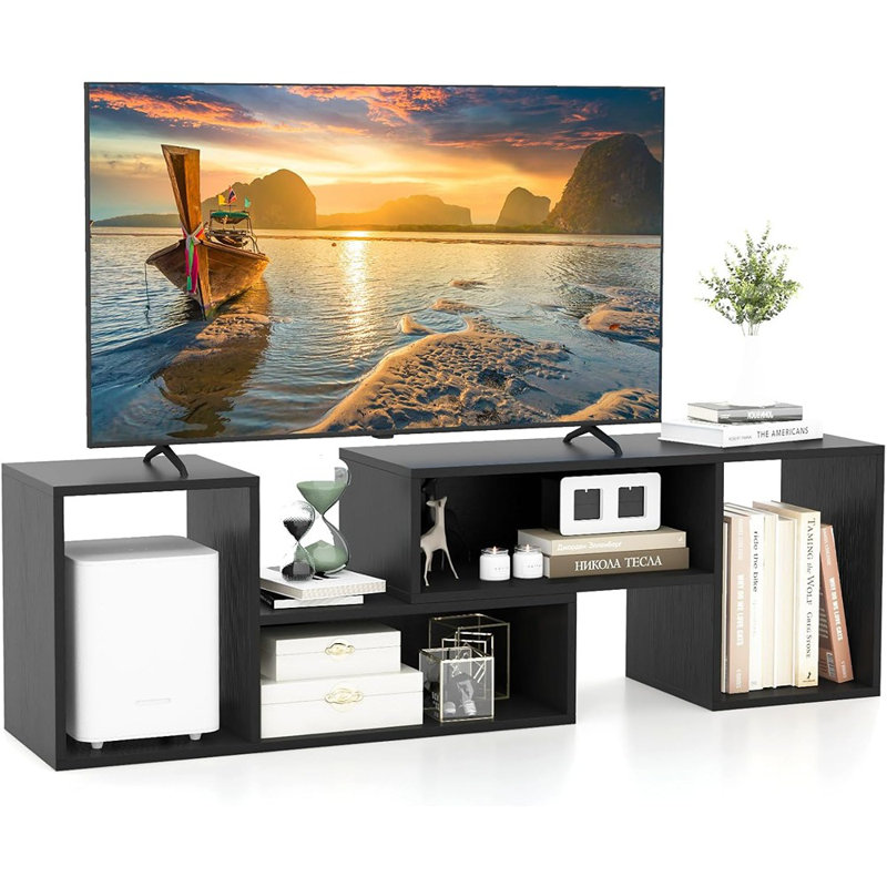 Meuble télé avec bibliothèque pour téléviseur de 55 po ou moins, 2 pièces