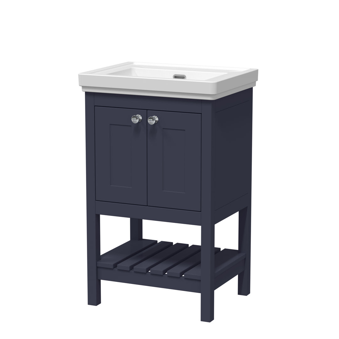 Bexley 500mm Free Standing Single Bathroom Vanity with Fireclay Top