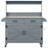 54.1" Outdoor Kitchen Island with High Shelf, Large Outdoor Potting Bench Table with Stainless Steel Top and Storage Cabinet, Solid Wood Grill Cart With Lockable Wheels for BBQ, Garden-1953120029