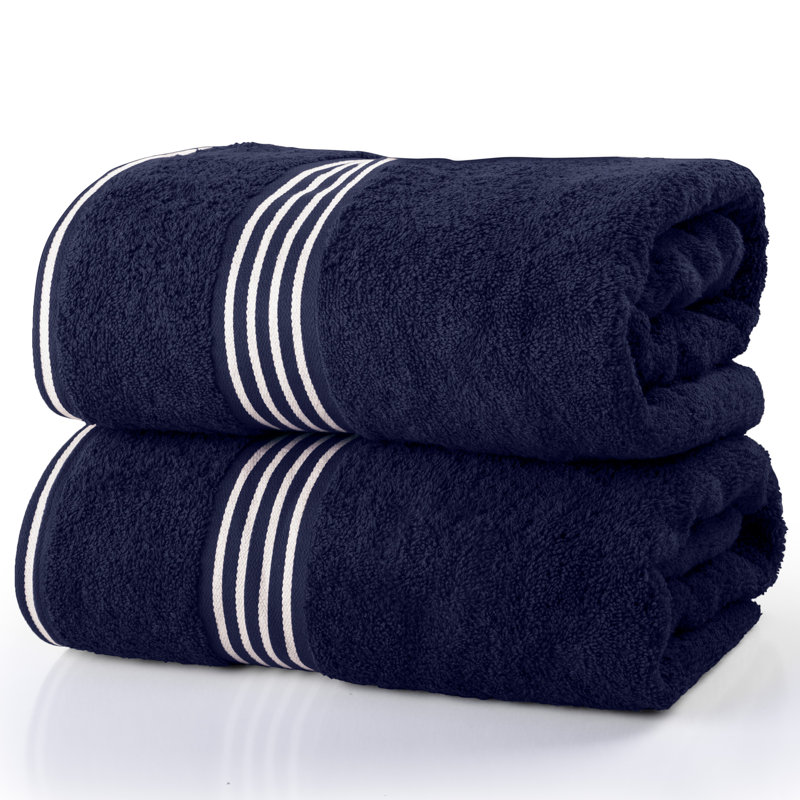 Serviettes de bain Lavish Home - Ensemble de serviettes 100% coton 2 pièces 500 g / m² - Serviettes de bain à séchage rapide extra larges 35 x 70 po - Draps de bain absorbants pour salle de bain