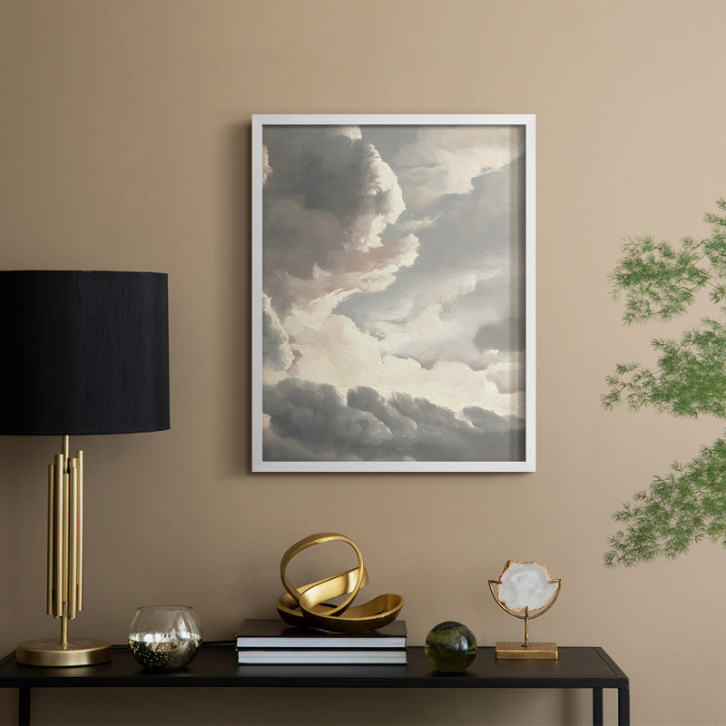 Vintage Landscape CXCV Framed Print - Solid Wood, 21" H x 17" W, White
