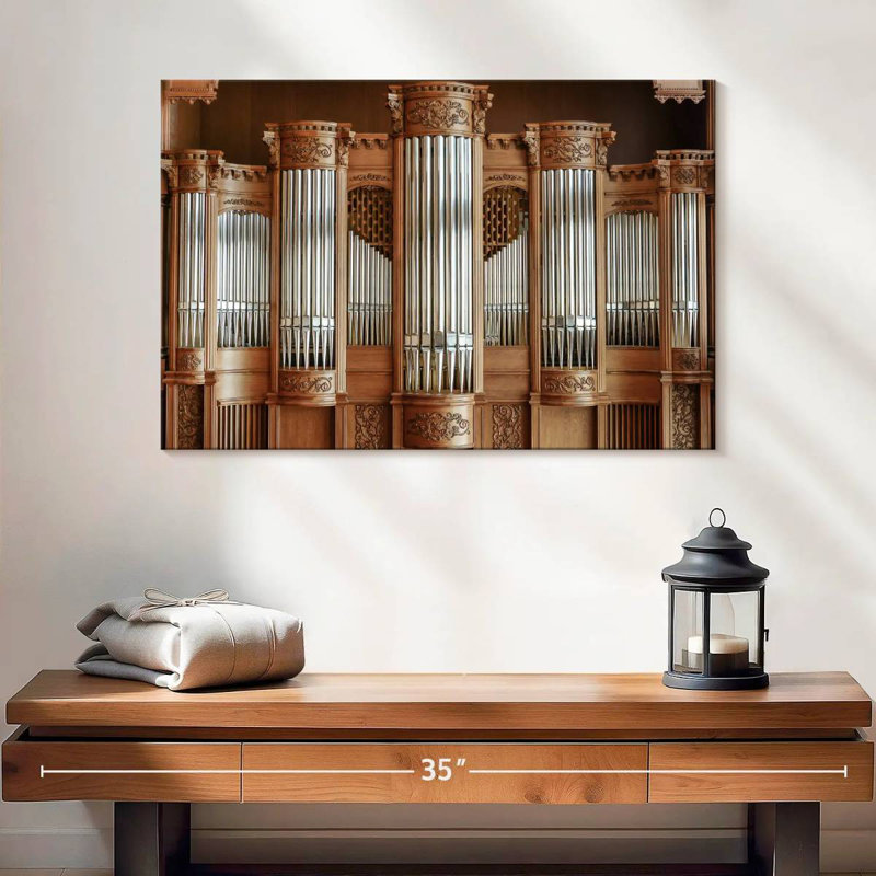 Abarca Antique Wooden Organ, 16" H x 24" W