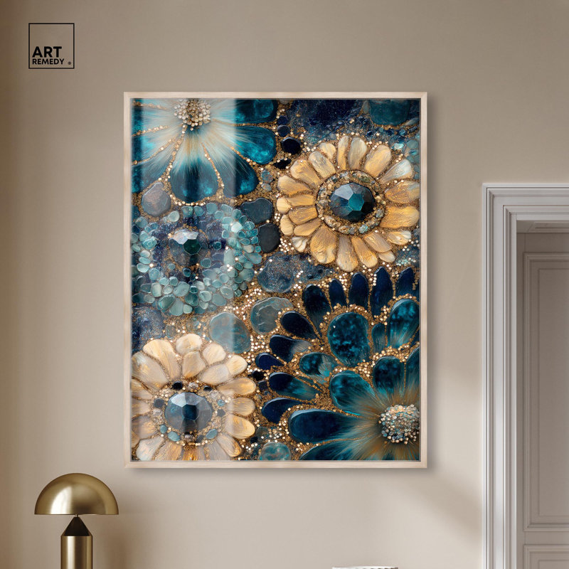 Décoration murale Geode III «Opulent Geode III» par Art Remedy, H 46 po x l 37 po, Crème, crème