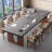Gray + Nut-brown Rectangular Solid Wood desk