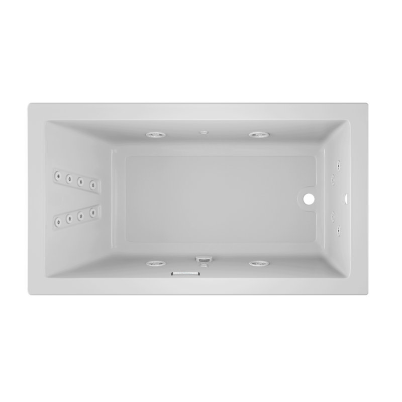 Baignoire d'hydromassage encastrée 66 po x 36 po Solna ™, Blanc, Droite
