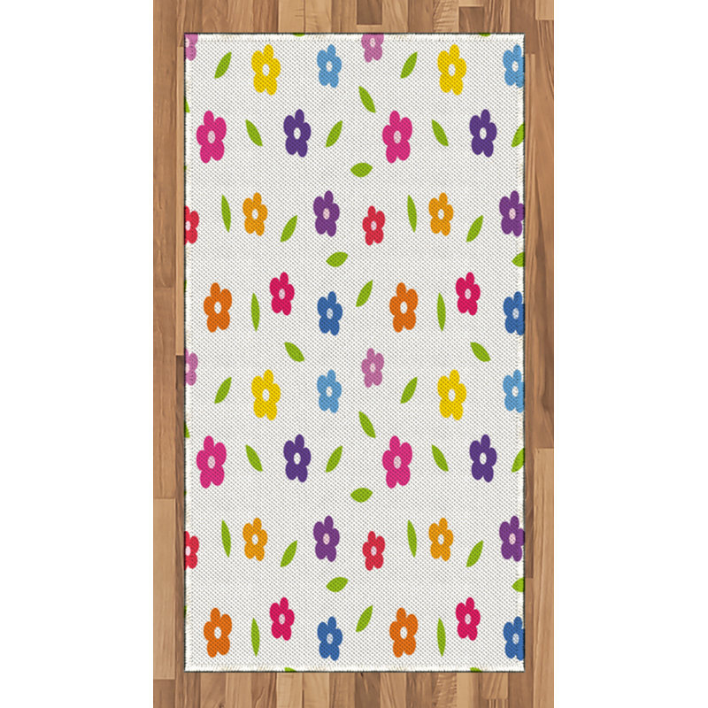 Tapis décoratif coloré en fibres de polyester à haute densité, Rectangle 2 pi 7 po x 5 pi