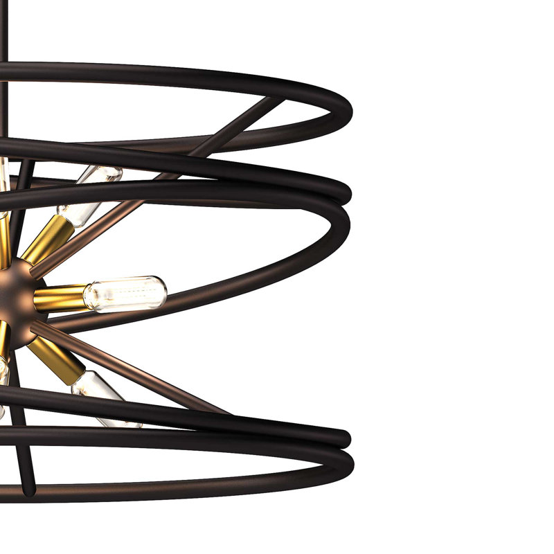 Lustre suspendu 9 lumières en bronze antique