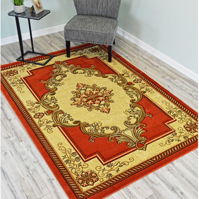 Tapis oriental orange / beige Ramsel